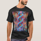 Kosmische DNA: Vibrannendes psychedelisches Design T-Shirt (Vorderseite)