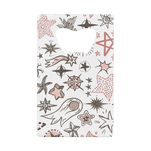Kosmische Doodles: Sterne und Kometen Geldbeutel Flaschenöffner (Vorderseite)