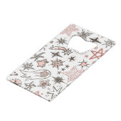 Kosmische Doodles: Sterne und Kometen Geldbeutel Flaschenöffner (Rückseite Schrägansicht)