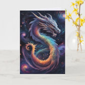kosmische Drachen-Grußkarte Karte (Gelbe Blume)