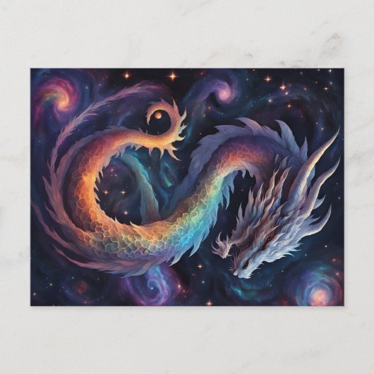 kosmische Drachen-Postkarte Postkarte (Vorderseite)