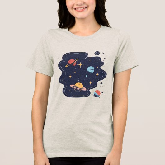 Kosmische Drift Tri-Blend Shirt (Vorderseite)