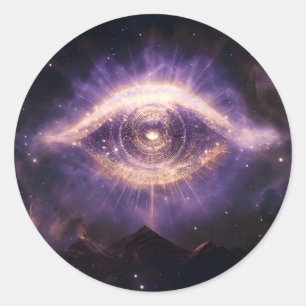 Kosmische Dritte-Augen-Erweckung - Spirituelle Wah Runder Aufkleber