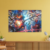 Kosmische E-Gitarre Leinwanddruck (Insitu (Wohnzimmer))