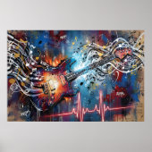 Kosmische E-Gitarre Poster (Vorne)