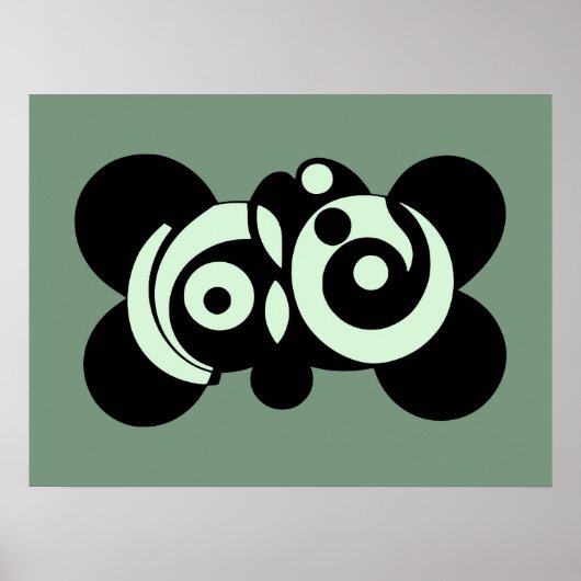 Kosmische Echos: Abstrakte Zirkelfusion Poster (Vorne)