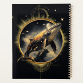 Kosmische Eleganz, der goldene, schwarze Wal Planer (Rückseite)