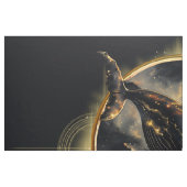 Kosmische Eleganz, der goldene, schwarze Wal Stoff (Fat Quarter (45,7 x 55,9 cm))