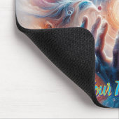 Kosmische Energie, die von den Händen übernommen w Mousepad (Ecke)