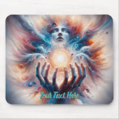 Kosmische Energie, die von den Händen übernommen w Mousepad (Vorne)
