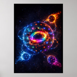 Kosmische Energieportal-Regenbogengalaxie-Kugel –  Poster