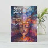 Kosmische Entfaltung | Visionäres Design Einladung (Stehend Vorderseite)