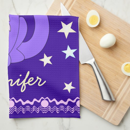 Kosmische Entwurfs-Katzen-personalisierte Geschirrtuch (Viertel Falte)