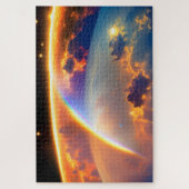 Kosmische Erdmaße mit Rainbows und Sternen Puzzle (Vertikal)