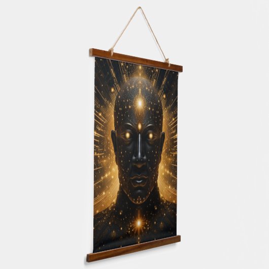 Kosmische Erleuchtung Wandteppich Mit Holzrahmen (Gewinkelt)