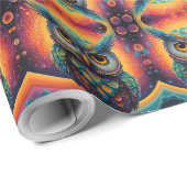 Kosmische Eule der Weisheit Geschenkpapier (Rolleneckpunkt)