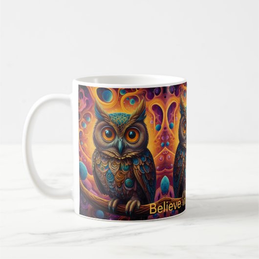 Kosmische Eule der Weisheit Kaffeetasse (Links)