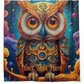 Kosmische Eule: Lebhafte Weisheit Duschvorhang (Vorderseite)