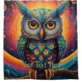 Kosmische Eule: Lebhafte Weisheit Duschvorhang (Vorderseite)