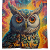 Kosmische Eule: Lebhafte Weisheit Duschvorhang (Vorderseite)