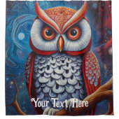 Kosmische Eule: Lebhafte Weisheit Duschvorhang (Vorderseite)