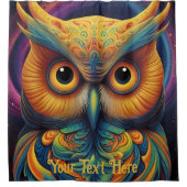 Kosmische Eule: Lebhafte Weisheit Duschvorhang (Vorderseite)