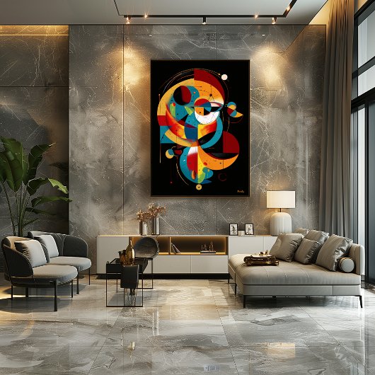 Kosmische Evolution – Abstrakte Geometrie in Beweg Poster