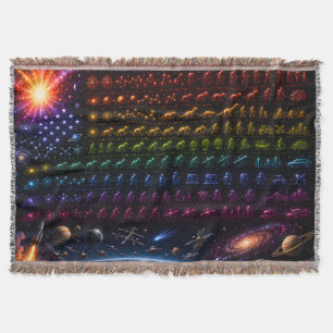 Kosmische Evolution der amerikanischen Flagge Ur Decke