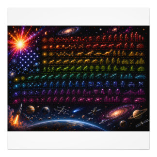 Kosmische Evolution der amerikanischen Flagge | Ur Fotodruck
