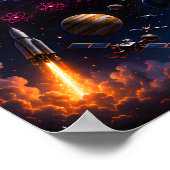 Kosmische Evolution der amerikanischen Flagge | Ur Poster (Ecke)