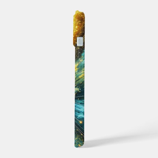 kosmische Explosion iPhone 15 Hülle (Linke Seite)