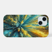 kosmische Explosion iPhone 15 Hülle (Rückseite (Horizontal))
