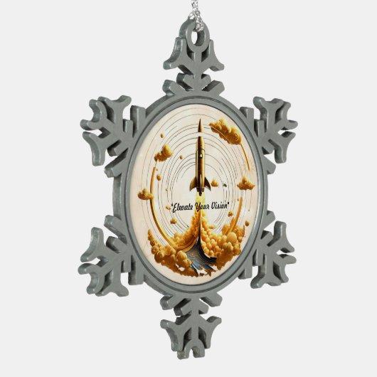 "Kosmische Explosion" Schneeflocken Zinn-Ornament (Links)