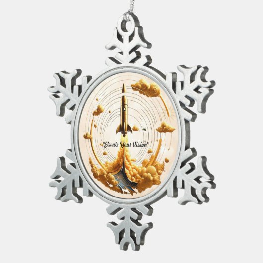 "Kosmische Explosion" Schneeflocken Zinn-Ornament (Rechts)