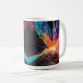 Kosmische Explosionen Tasse der farbenfrohen Kunst (VorderseiteRechts)