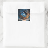Kosmische Fantasie Weltraumbahnhof Sticker (Tasche)