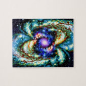 Kosmische Farbexplosion mit lila und blauer Ersche Puzzle (Horizontal)