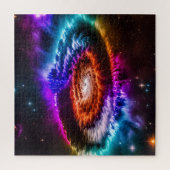 Kosmische farbige Spiralgalaxie im Universum Puzzle (Vertikal)