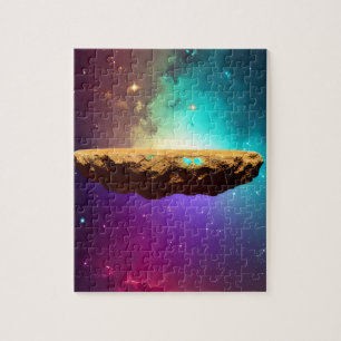 Kosmische farbige Universum Floating Asteroid Plat Puzzle