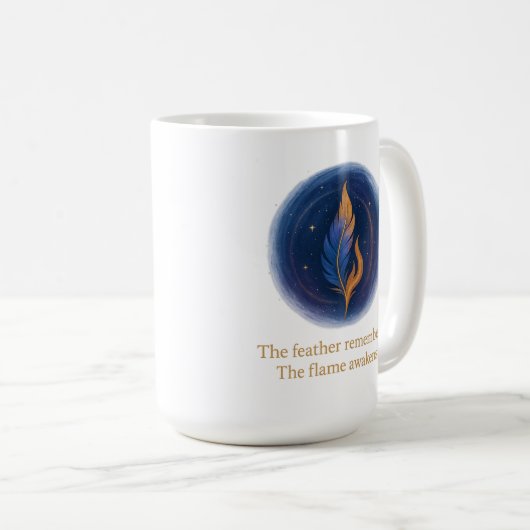 Kosmische Feder Kaffeetasse (VorderseiteRechts)