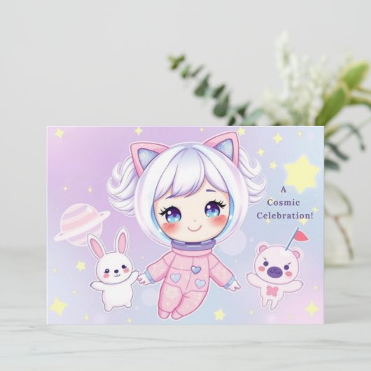 Kosmische Feier Einladung (Stehend Vorderseite)