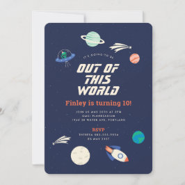 Kosmische Feier Geburtstagsparty 12x18 Einladung