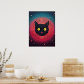 Kosmische Feline: Der Sternenhimmel Poster (Küche)