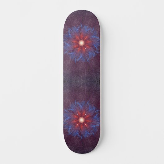 Kosmische Flammenexplosion Mandala Skateboard (Vorderseite)