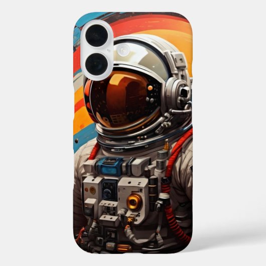 Kosmische Flucht - Fall des Retro-Astronauten Case-Mate iPhone Hülle (Rückseite)