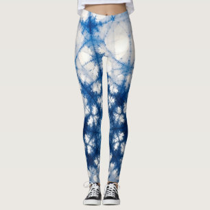 Kosmische Fraktal-Energie-Kunst Blaue geometrisc Leggings