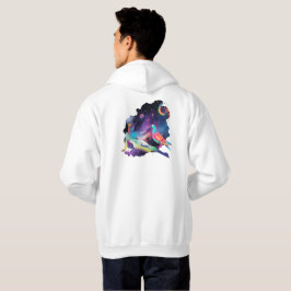 Kosmische Frau & Regenbogen-Taube Himmels-Kunst Hoodie