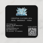 *~* Kosmische Funkelung Magisches blaues Kristall  Quadratische Visitenkarte (Rückseite)