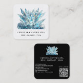 *~* Kosmische Funkelung Magisches blaues Kristall  Quadratische Visitenkarte (Vorne/Hinten)