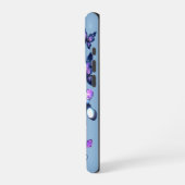 Kosmische Funken Schmetterlinge Blau iPhone Hülle (Linke Seite)